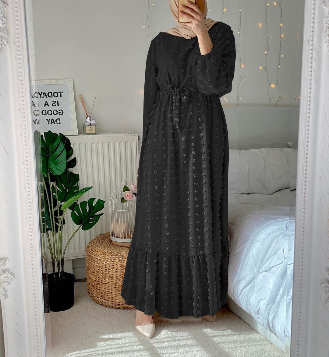 Stylish Small Hair Ball Fashion Muslim Plus Size Dress