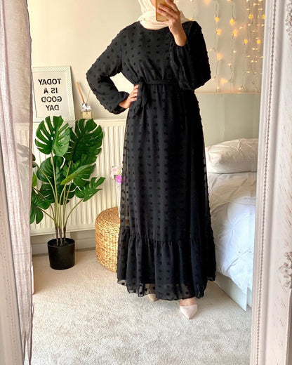 Stylish Small Hair Ball Fashion Muslim Plus Size Dress