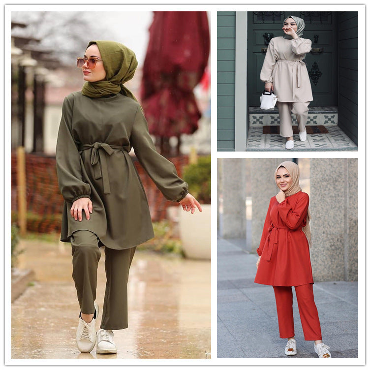 Arab girl Muslim plus size two-piece suit