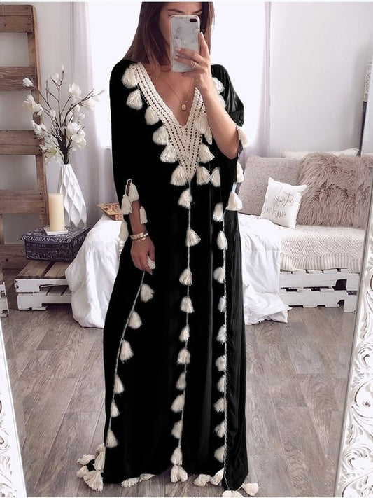 Boho Summer Tassel Moroccan Kaftan