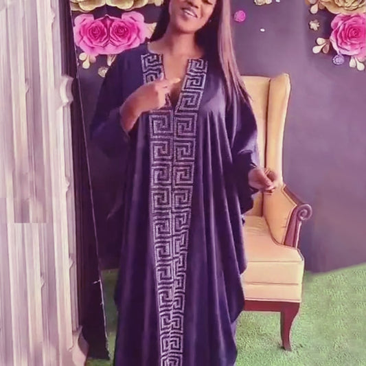 Dashiki Dress Silk Beading Caftan Abaya